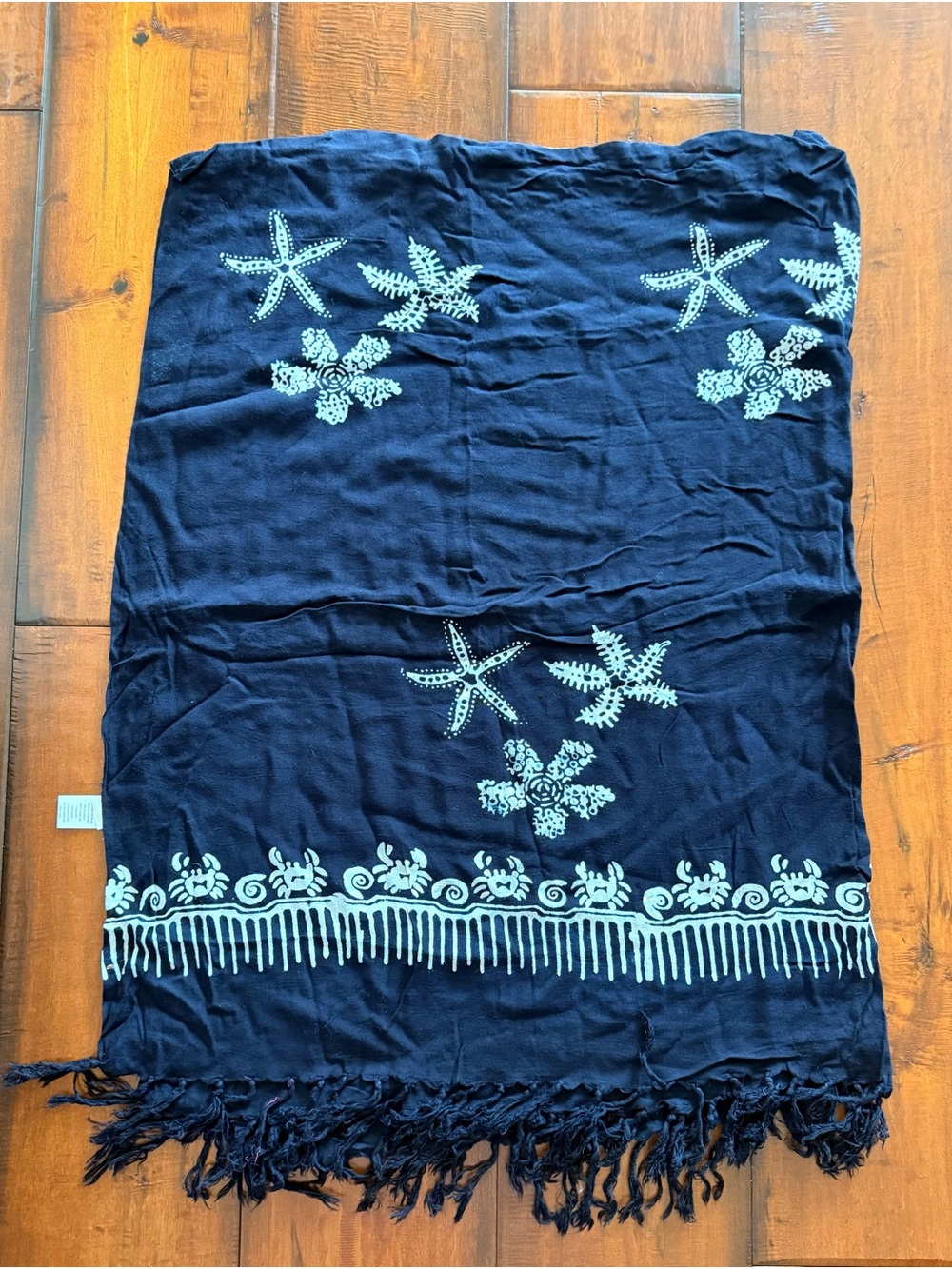 Women Swim Navy Starfish Cover-Up Sarong